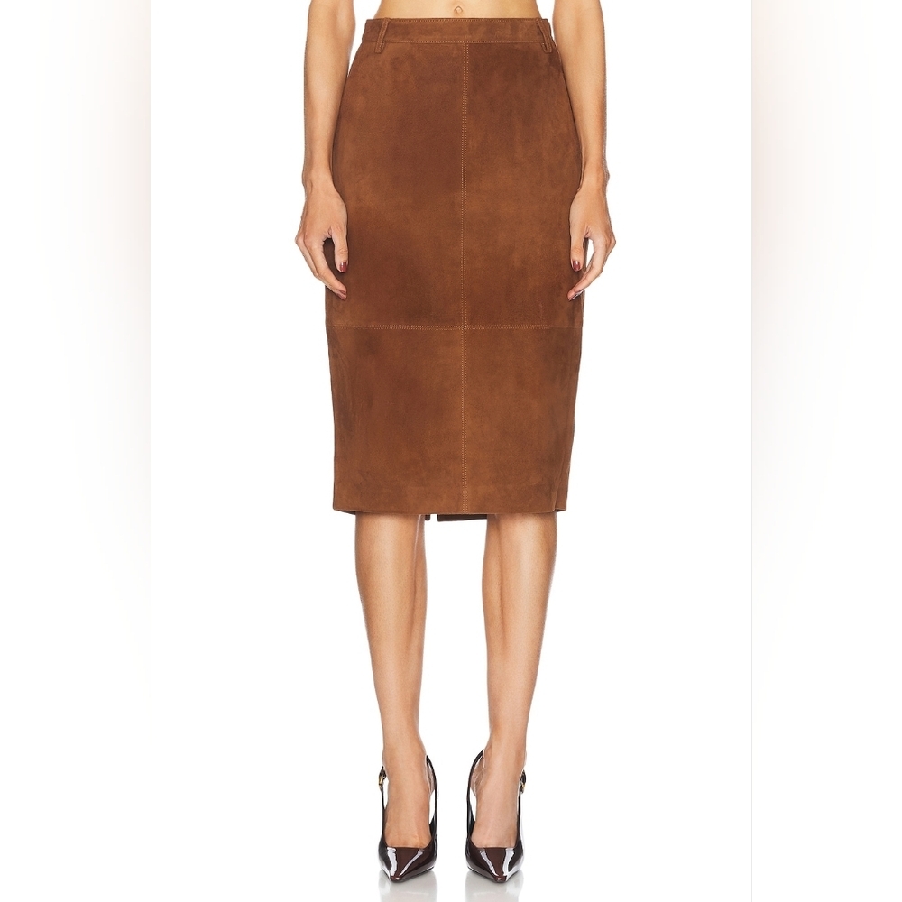 $528 RETROFETE Marcella Suede Skirt XS